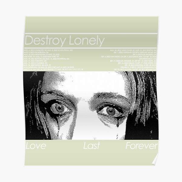 Vintage Destroy Lonely Love Last Forever Graphic Music Art BLK  Poster RB1007 product Offical destroy lonely Merch